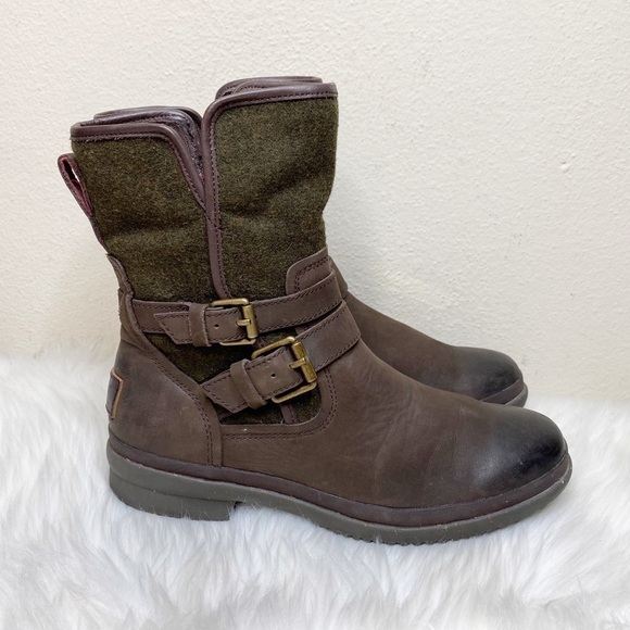 Ugg Leather Boots Simmens Boots Shearling Lining - Picture 1 of 11